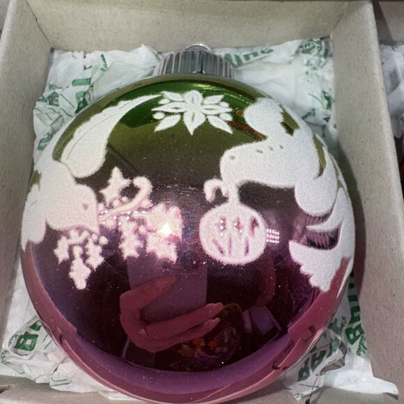 3 Shiny Brite Christopher Radko 3" Glass Ball Ornament Ombré Flocked MintConditn - Picture 3 of 8